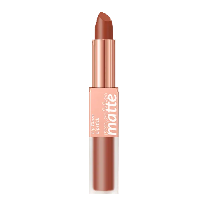 رژ لب دو طرفه مایع و جامد اوتوو O.two.o مدل Double-Ended Lip Glaze And Lipstick رنگ Hazeinut شماره L08